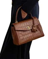 Lauren Ralph Farrah Embossed Small Soft Satchel Handbag