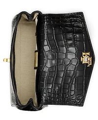 Lauren Ralph Farrah Embossed Small Soft Satchel Handbag