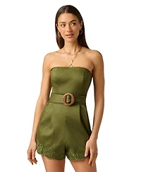 Adrianna Women's Strapless Scallop-Trim Romper