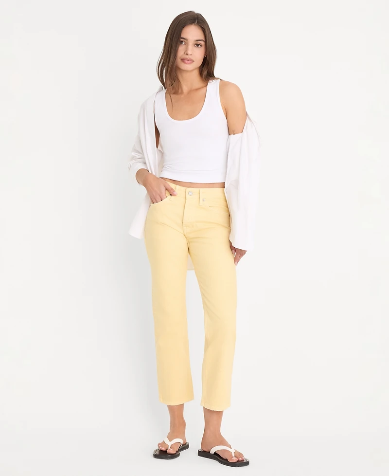 Good American Women's Vintage-Inspired Mid-Rise Straight Pants