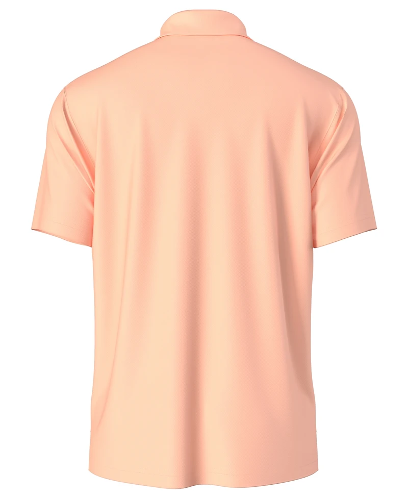 Pga Tour Men's Airflux Solid Mesh Short Sleeve Golf Polo Shirt