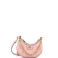 Pre-Owned Gucci Mini Half Moon Hobo Gg Matelasse Leather