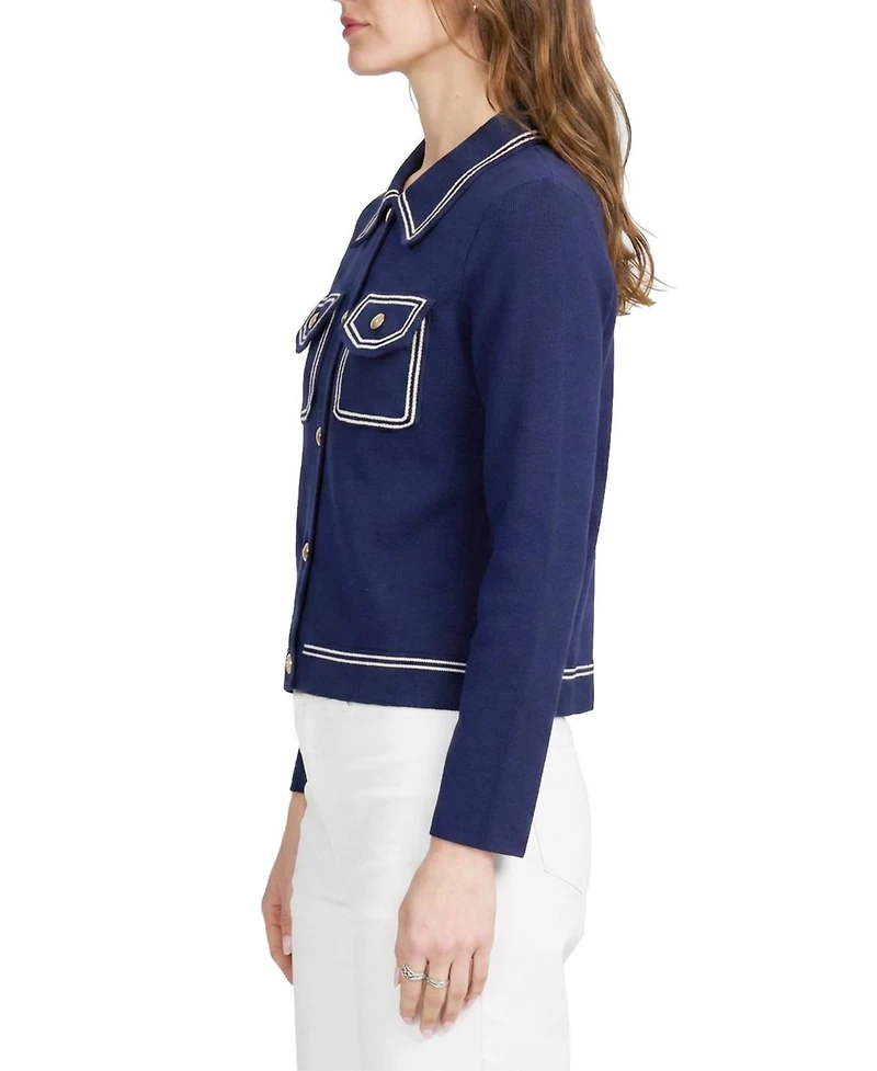 Elle Collection Women's Fine Gauge Western Cardigan