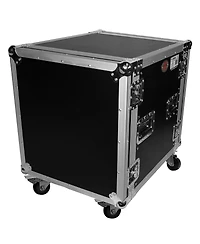ProX T-12RSS 12U Ata Deluxe Flight Road Case with 4" Casters for Amplifier Rack Mount Module, 19" Rail Depth