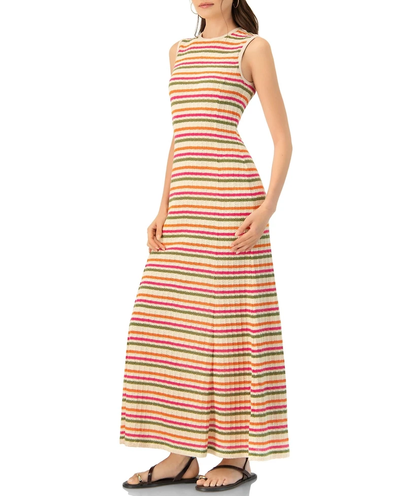 Ivonne Women's Sleeveless Striped Knit Maxi Dress