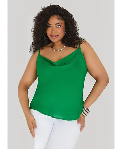 Ashley Stewart Women's Cowl Neck Crepe Cami