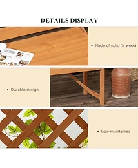 Outsunny Patio Garden Bench for 2 Person for Vines/Climbing Plant, Brown