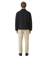 Modenaire Men's Embroidered Contrast-Trim Zip-Front Jacket