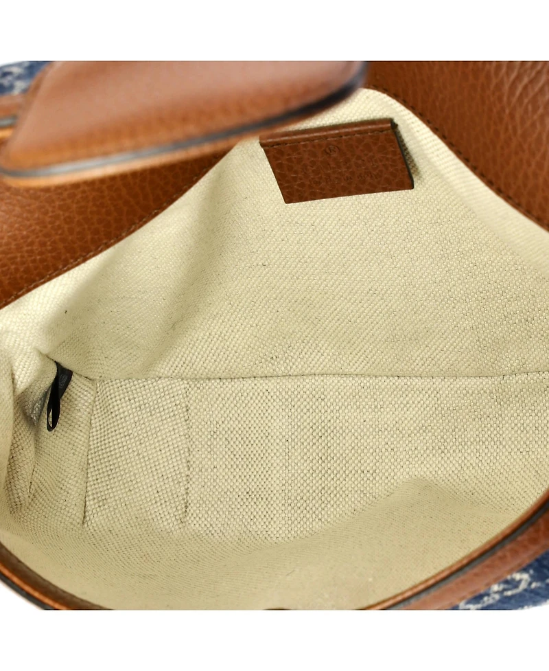 Pre-Owned Gucci Mini Horsebit 1955 Shoulder Bag Gg Denim
