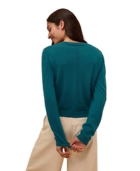 Celtic & Co. Women's Fine Knit Merino Crew Neck Cardigan