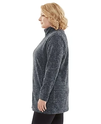 Woman Within Women's Plus Zip-Front Microfleece Jacket