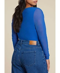 Eloquii Women's Sheer Sleeve Tee