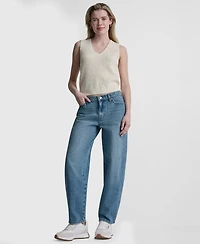 Dkny Jeans Women's Mid-Rise Barrel-Leg Cotton
