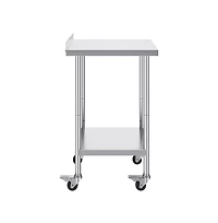 Sugift Stainless Steel Work Table 24x24x40 in Commercial Food Prep Table with Casters