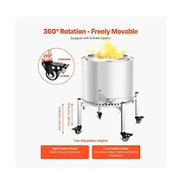 Sugift Adjustable Fire Pit Stand 15-27 in Stainless Steel Base for Smokeless Pits