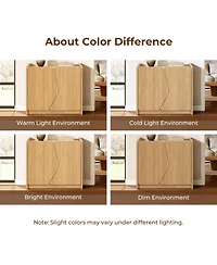 LuxenHome Modern Storage and Sideboard Cabinet, 2 Doors with Soft-Close Hinges, Raised Sides