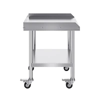 Sugift Stainless Steel Work Table 24x28x30 in Commercial Prep Table 3-Sided Backsplash