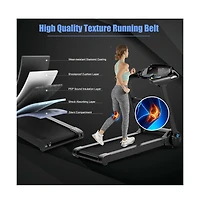 Black Folding Treadmill with Built In Bluetooth Speaker