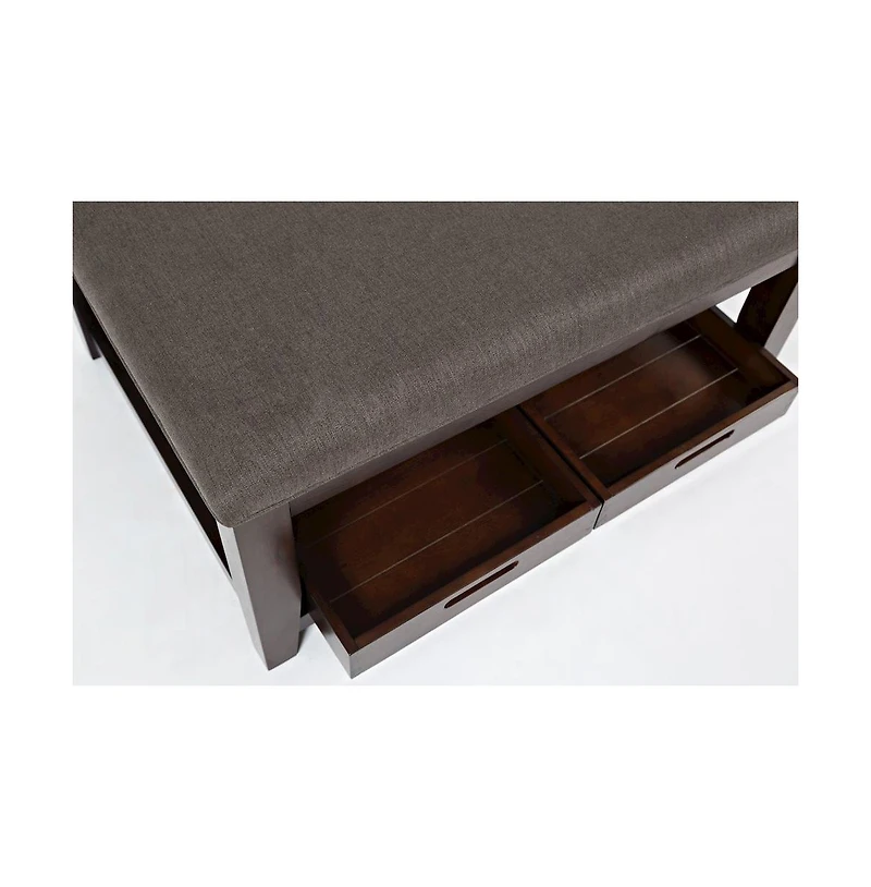 Jofran Twin Cities Contemporary Brown 38" Upholstered Ottoman Coffee Table