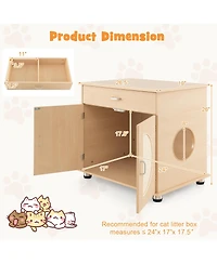 Cozito Cat Litter Box Enclosure Sisal Scratching Doors Storage