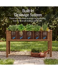 Best Choice Products Raised Garden Bed Planter Box - Elevated Wooden Herb Vegetable Planter, 10 Grid Sections