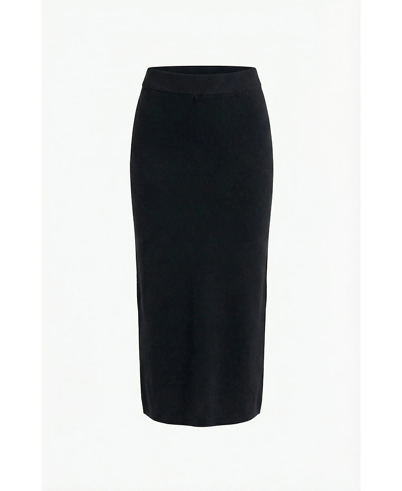 Modenaire Women's High-Rise Knit Midi Skirt