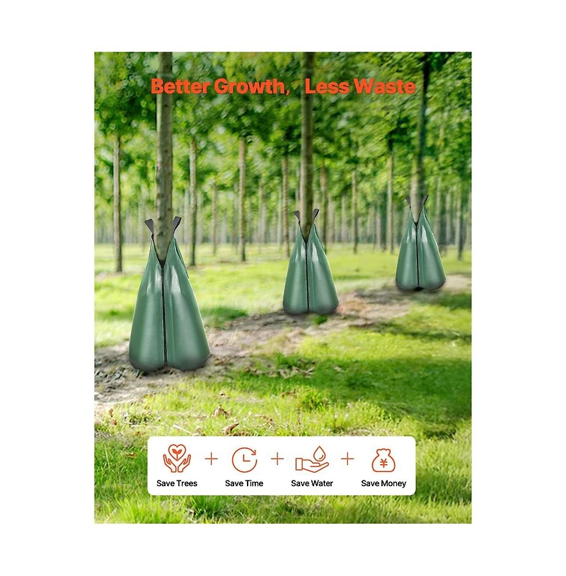Sugift 4 Pack 20 Gallon Tree Watering Bag Slow Release Drip Irrigation