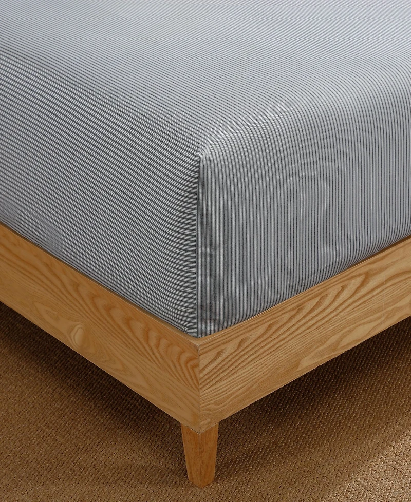 Tommy Hilfiger Essentials 300-Thread Count Solid Cotton Percale Fitted Sheet