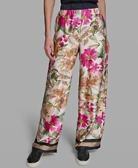 Karl Lagerfeld Paris Womens Soft Floral Print Pull On Pants