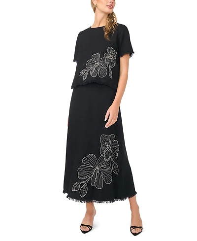 Vince Camuto Women's Short-Sleeve Crewneck Top