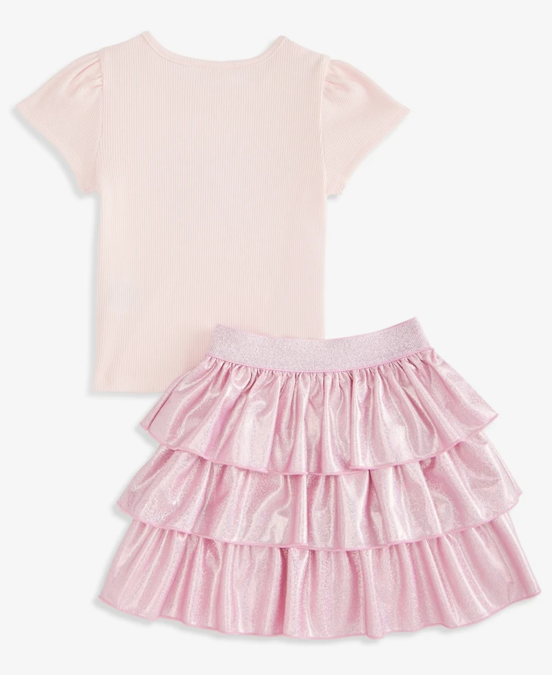 Epic Threads Baby and Toddler Girls' T-Shirt Sparkle Tiered Skort, 2-Piece Set, Macy's Exclusive