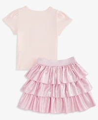 Epic Threads Baby and Toddler Girls' T-Shirt Sparkle Tiered Skort, 2-Piece Set, Macy's Exclusive