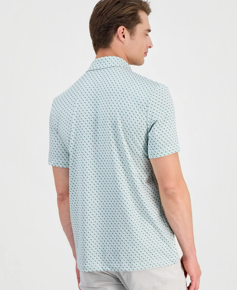 Lacoste Men's Ribbed Collar Printed Polo Shirt