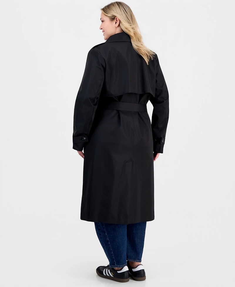 Jou Plus Double-Breasted Belted Trench Coat