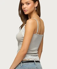 Edikted Women's Vieve Contrast Lacey Tank Top