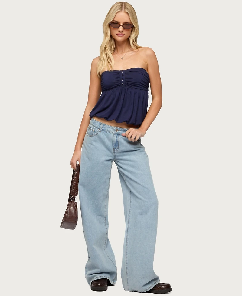 Edikted Women's Yury Strapless Bubble Top