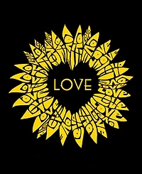 La Pop Art Men's Love Sunflower Word Raglan-Sleeve T-Shirt
