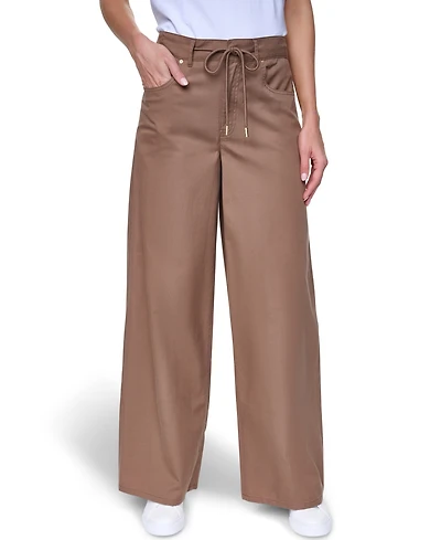 Nautica Women's Cotton-Blend Drawstring Relaxed-Fit Pants