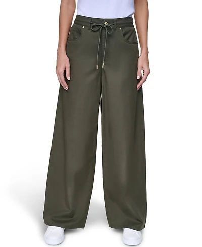 Nautica Women's Cotton-Blend Drawstring Relaxed-Fit Pants