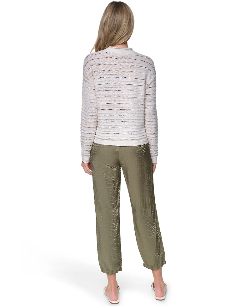 Nautica Women's Cotton-Blend Crewneck Drop Shoulder Sweater