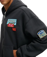 Cotton On Men's Cropped Zip-Up Graphic Hoodie