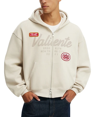Cotton On Men's Cropped Zip Up Graphic Hoodie