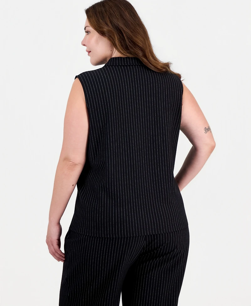Anne Klein Plus Sleeveless Zippered Top