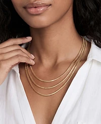 Ettika 18k Gold-Tone Triple Snake Chain Necklace