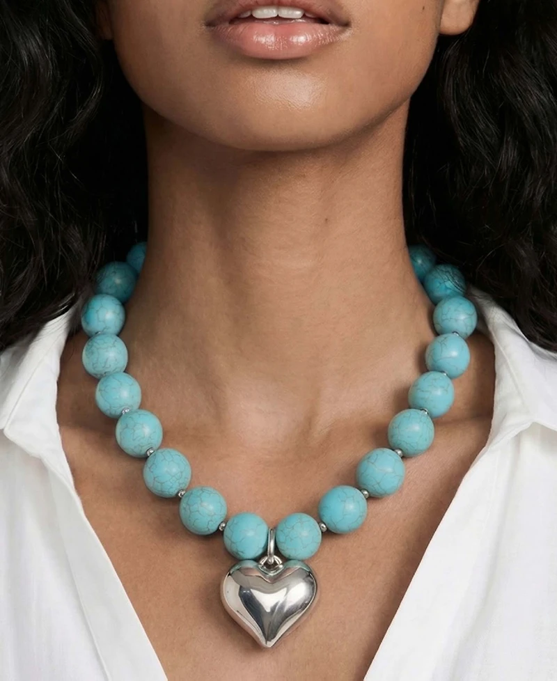 Ettika Luck and Love Turquoise Beaded Choker Necklace