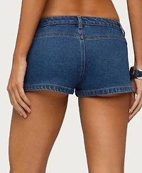 Edikted Women's Danikah Stud and Grommet Denim Micro Shorts