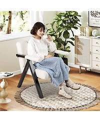 Slickblue Large Accent Chair with Metal Frame and Armrests