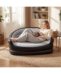 Sugift Portable Inflatable Loveseat Sofa with Flocked Surface for Two