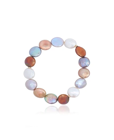 The Lovery Multicolor Coin Pearl Bracelet 14K Gold