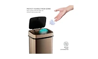 Ninestars Rectangular Motion Sensor Trash Can 3.2 Gallon Stainless Steel